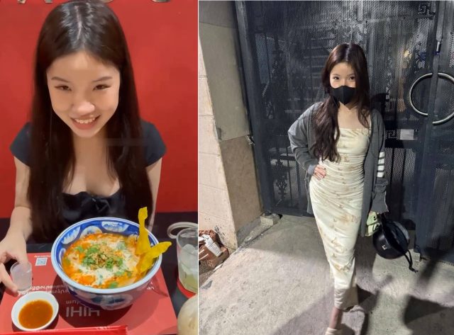 Cười tít mắt khi được anh yêu cho đi ăn